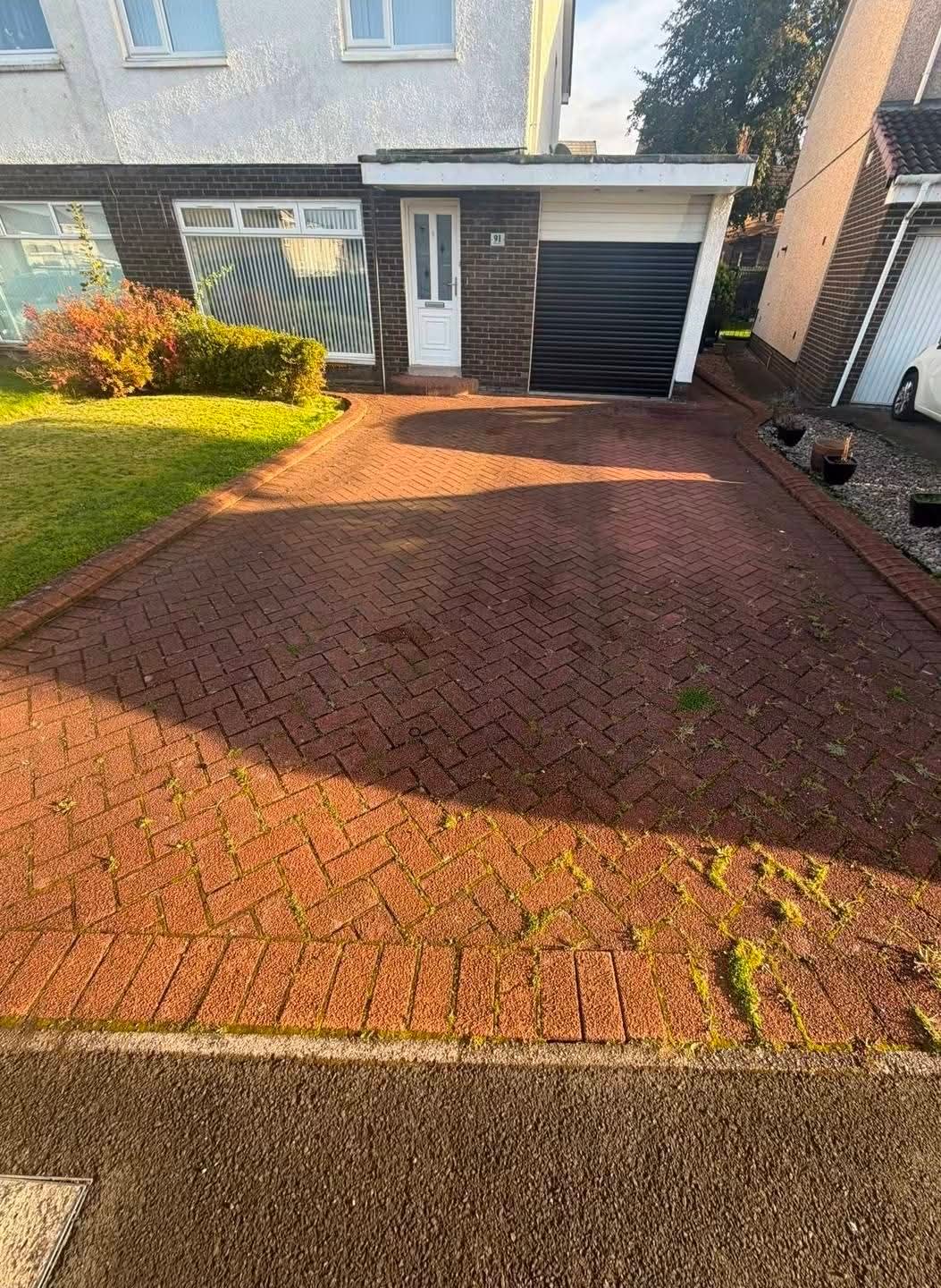 Block paving restored — before