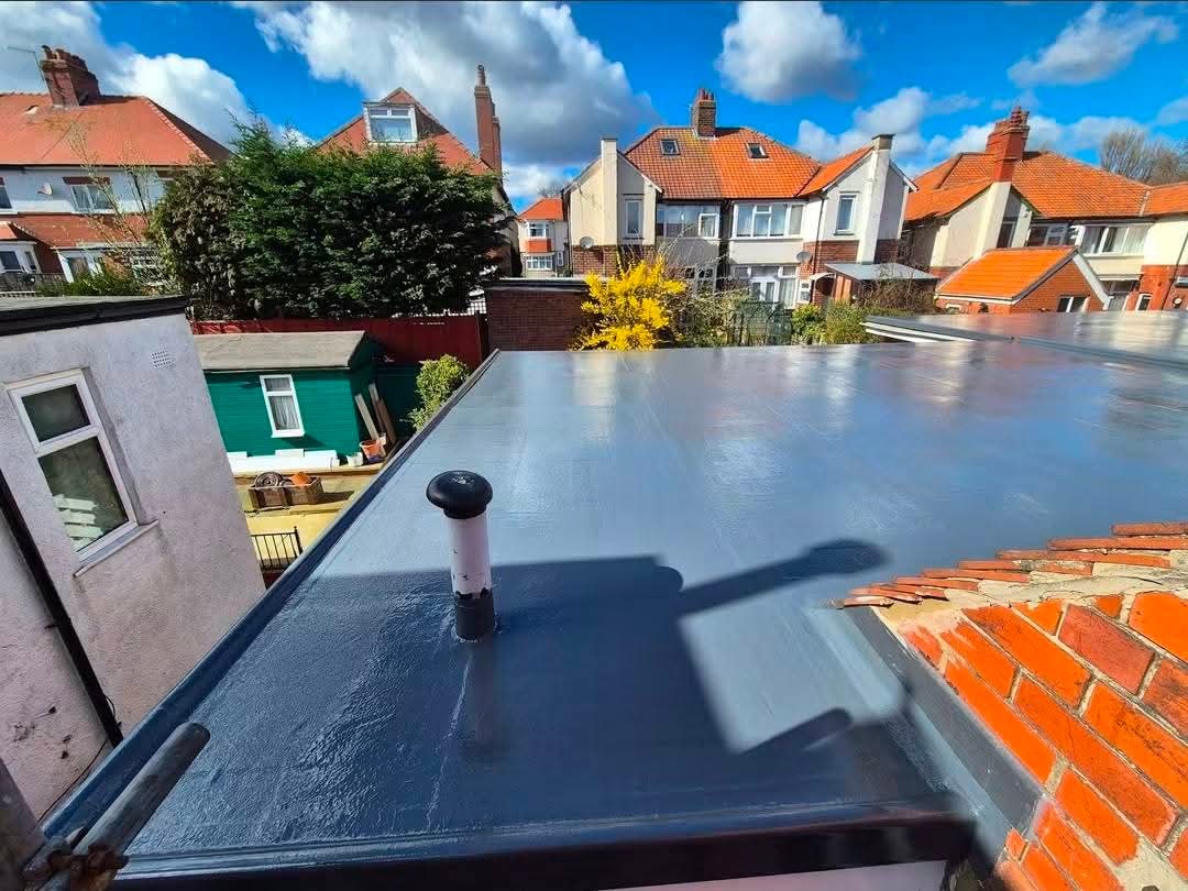 Flat roof re-covered — after